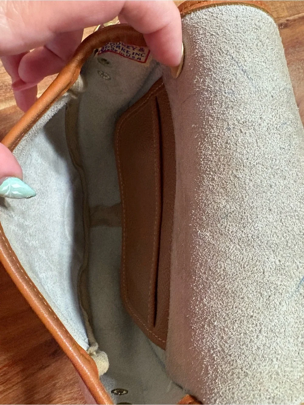 Dooney & Bourke White and Brown Pebbled Leather Crossbody Bag - Picture 8 of 9